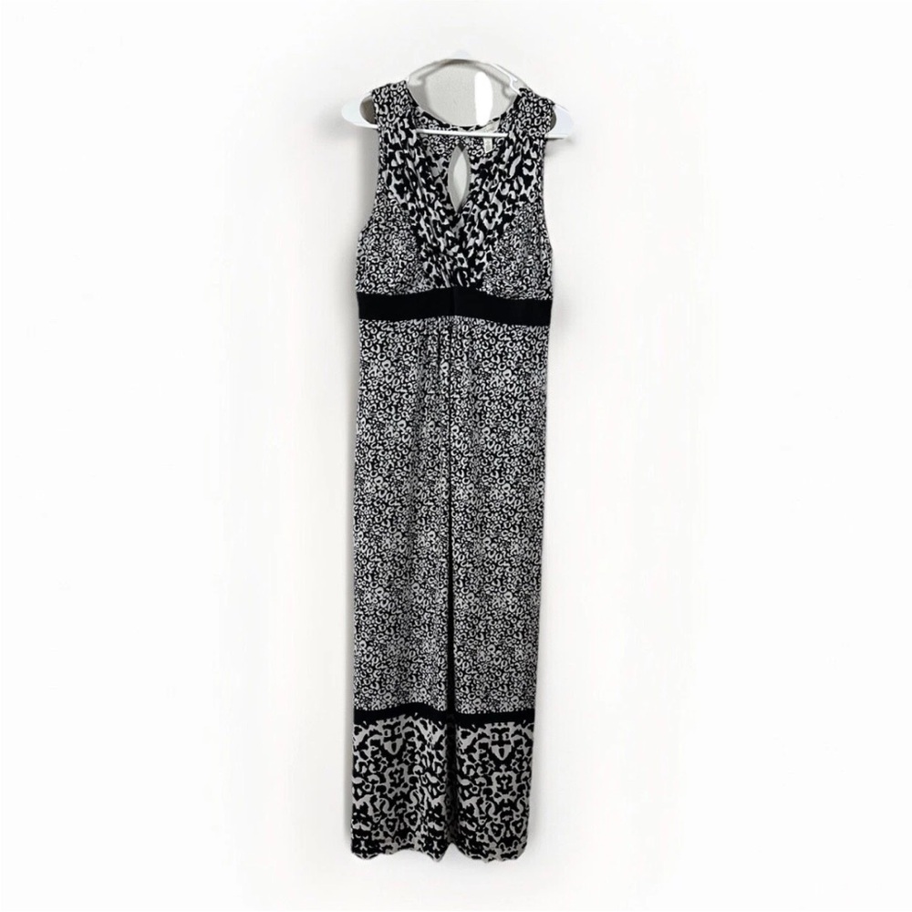 Soma Empire Maxi Dress  Black and White Patterned V Neck